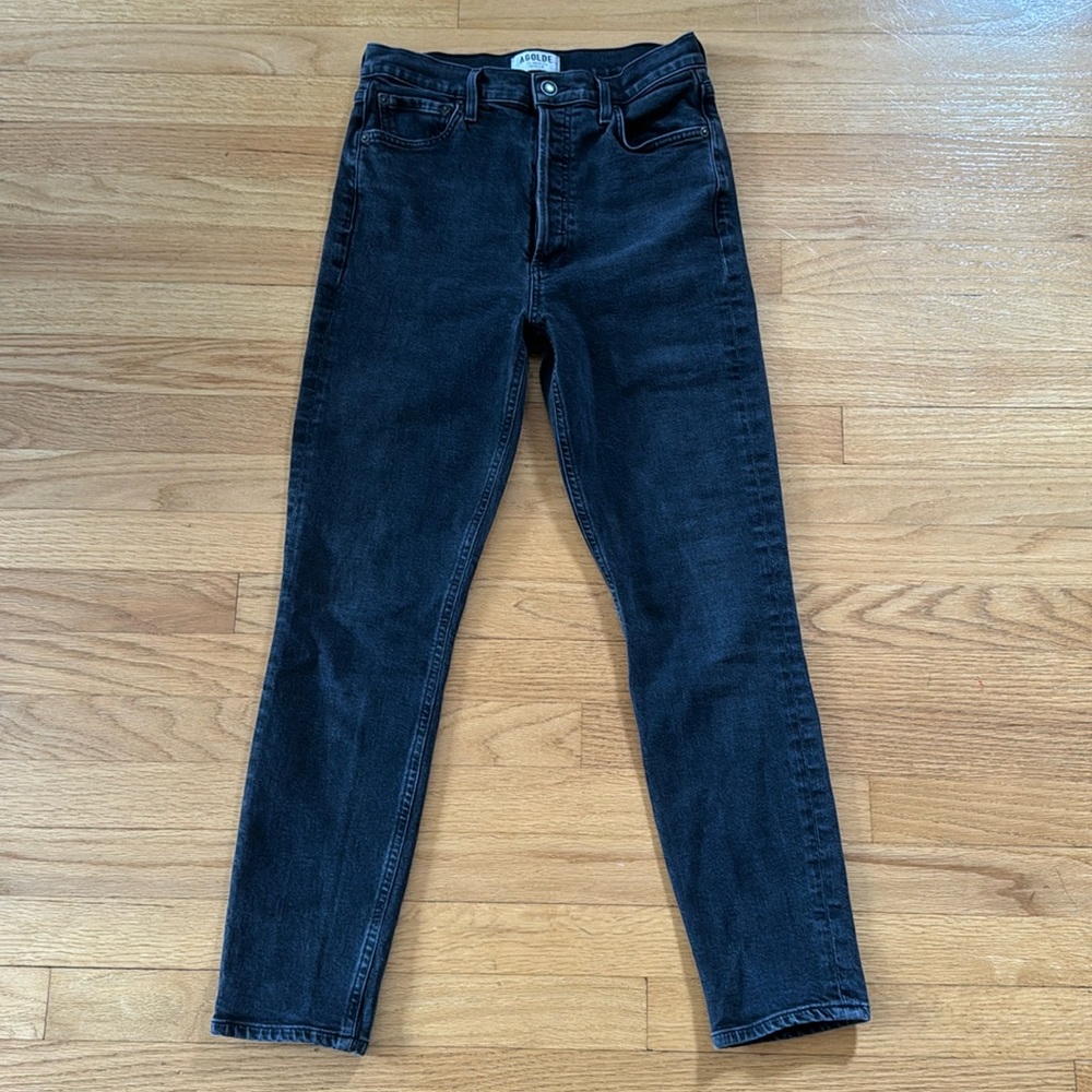 Agolde High Rise Black Skinny Jeans